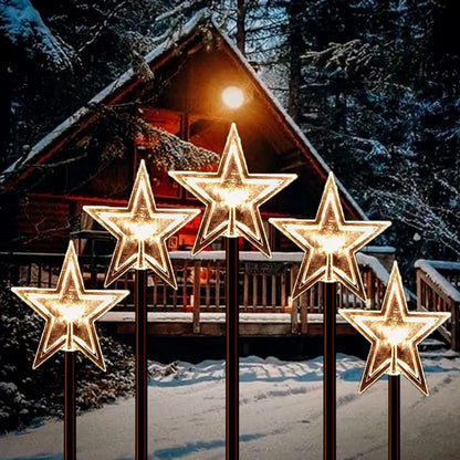 5PC Christmas Fawn Solar Stake Lights Waterproof Landscape Christmas Lights Pathway Christmas Decorations LED Lights Lawn 542