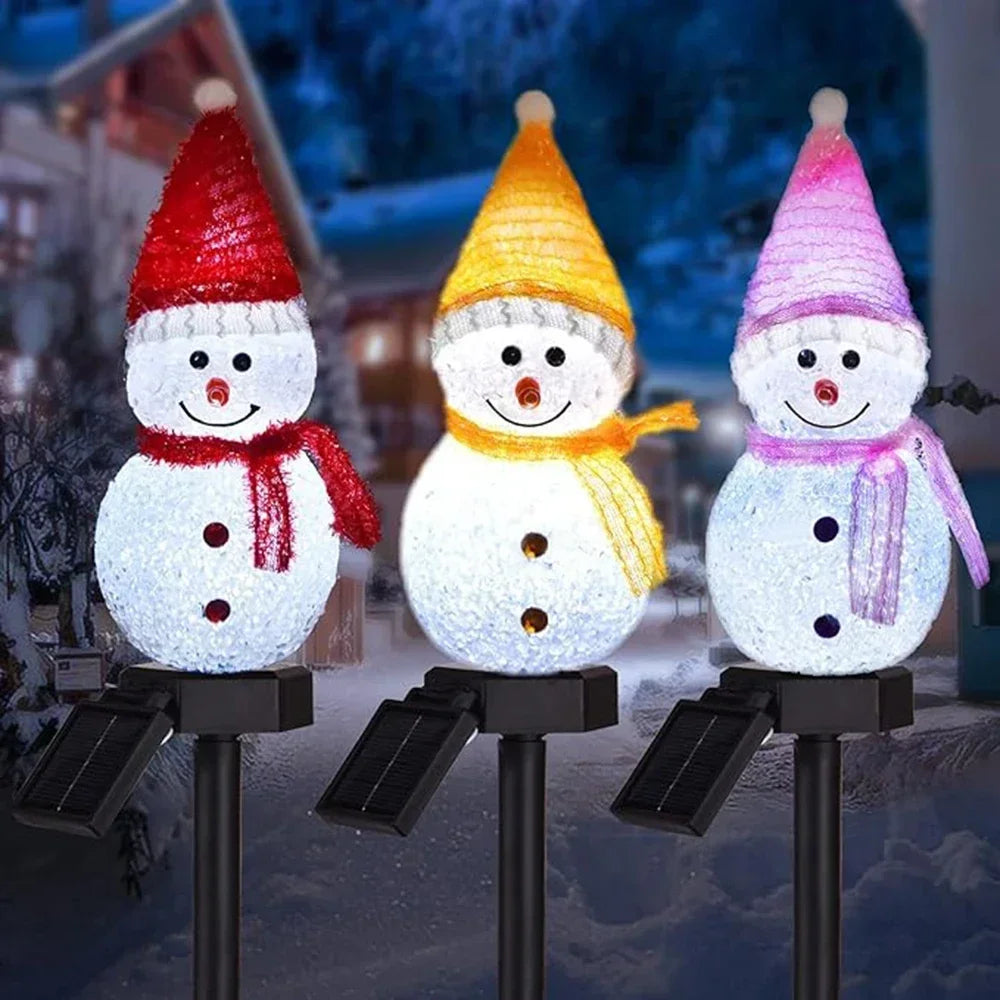 4/1Pcs Christmas Solar Power Snowman Light Outdoor Waterproof Lawn Lamps Garden Led Garland Yard Fence Light for Holiday Decor