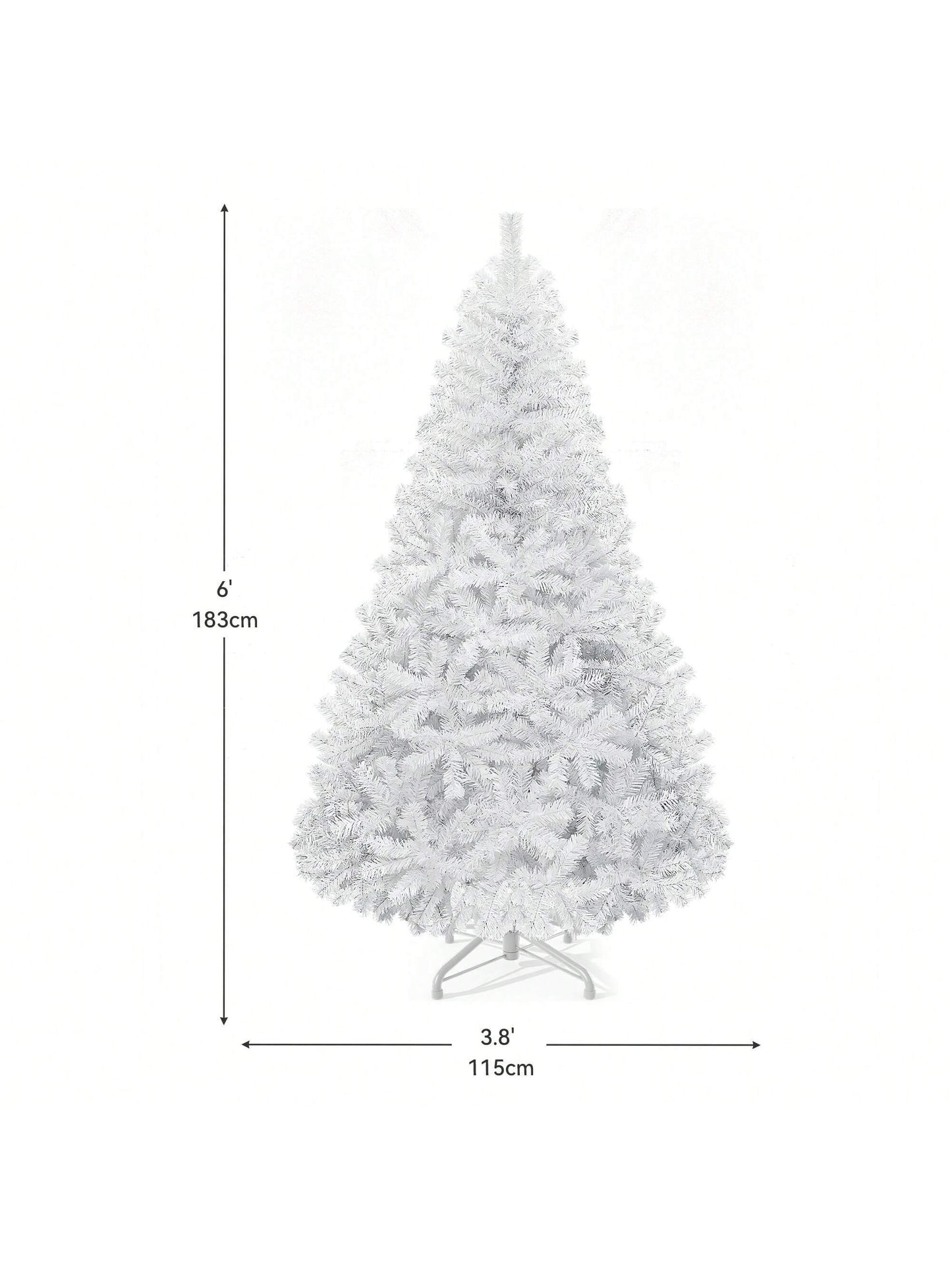 6Ft Spruce Artificial Christmas Tree, Holiday Christmas Pine Tree with 818 Branch Tips,Metal Hinges & Foldable Base, for Home, Office and Party Decor,White