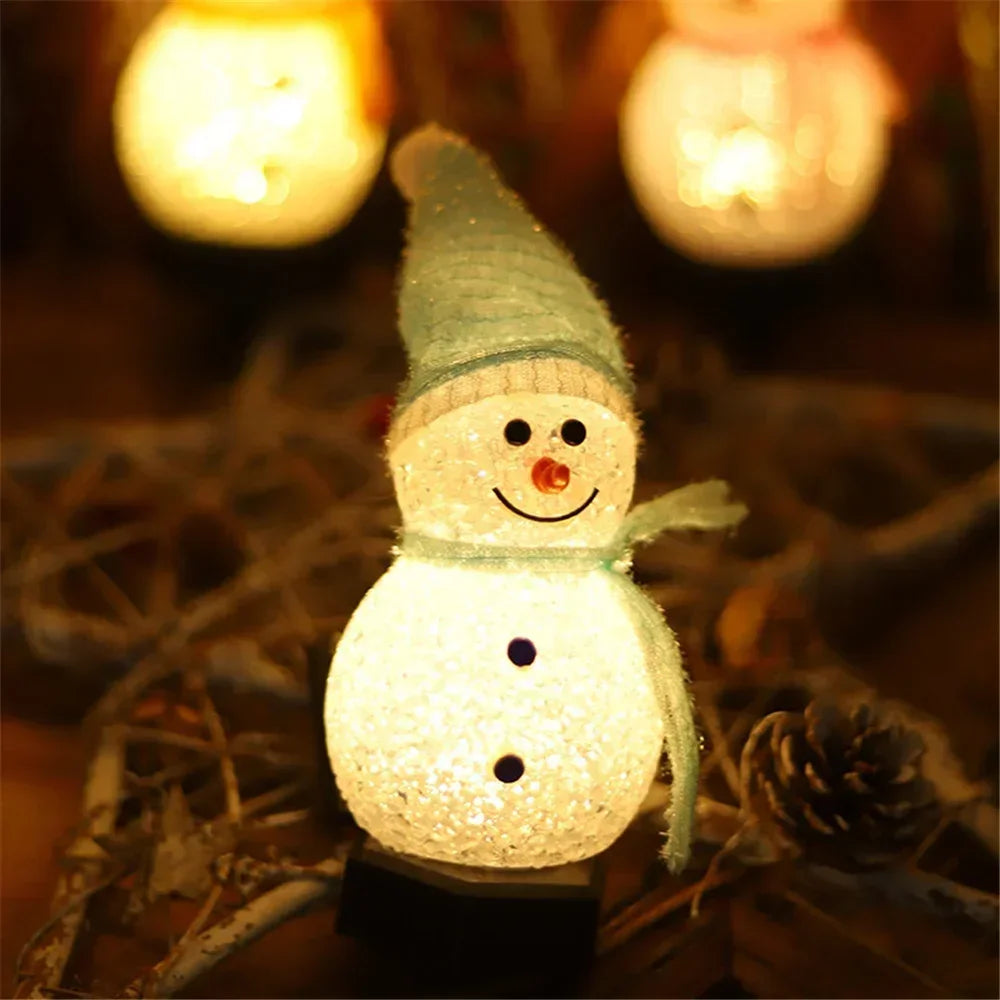 4/1Pcs Christmas Solar Power Snowman Light Outdoor Waterproof Lawn Lamps Garden Led Garland Yard Fence Light for Holiday Decor