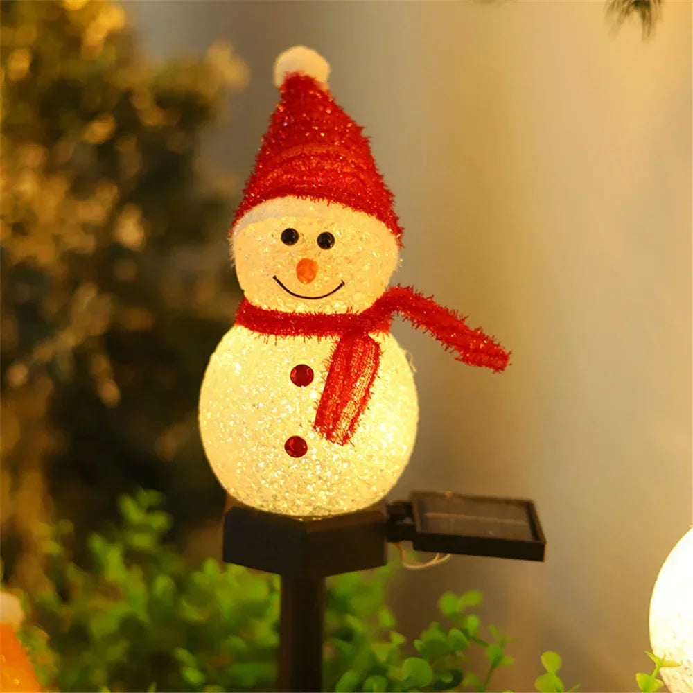 4/1Pcs Christmas Solar Power Snowman Light Outdoor Waterproof Lawn Lamps Garden Led Garland Yard Fence Light for Holiday Decor