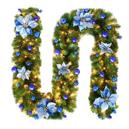 2.7M LED Light Christmas Rattan Wreath Luxury Christmas Decorations Garland Decoration Rattan with Lights Xmas Home Party