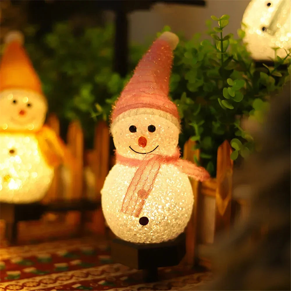 4/1Pcs Christmas Solar Power Snowman Light Outdoor Waterproof Lawn Lamps Garden Led Garland Yard Fence Light for Holiday Decor