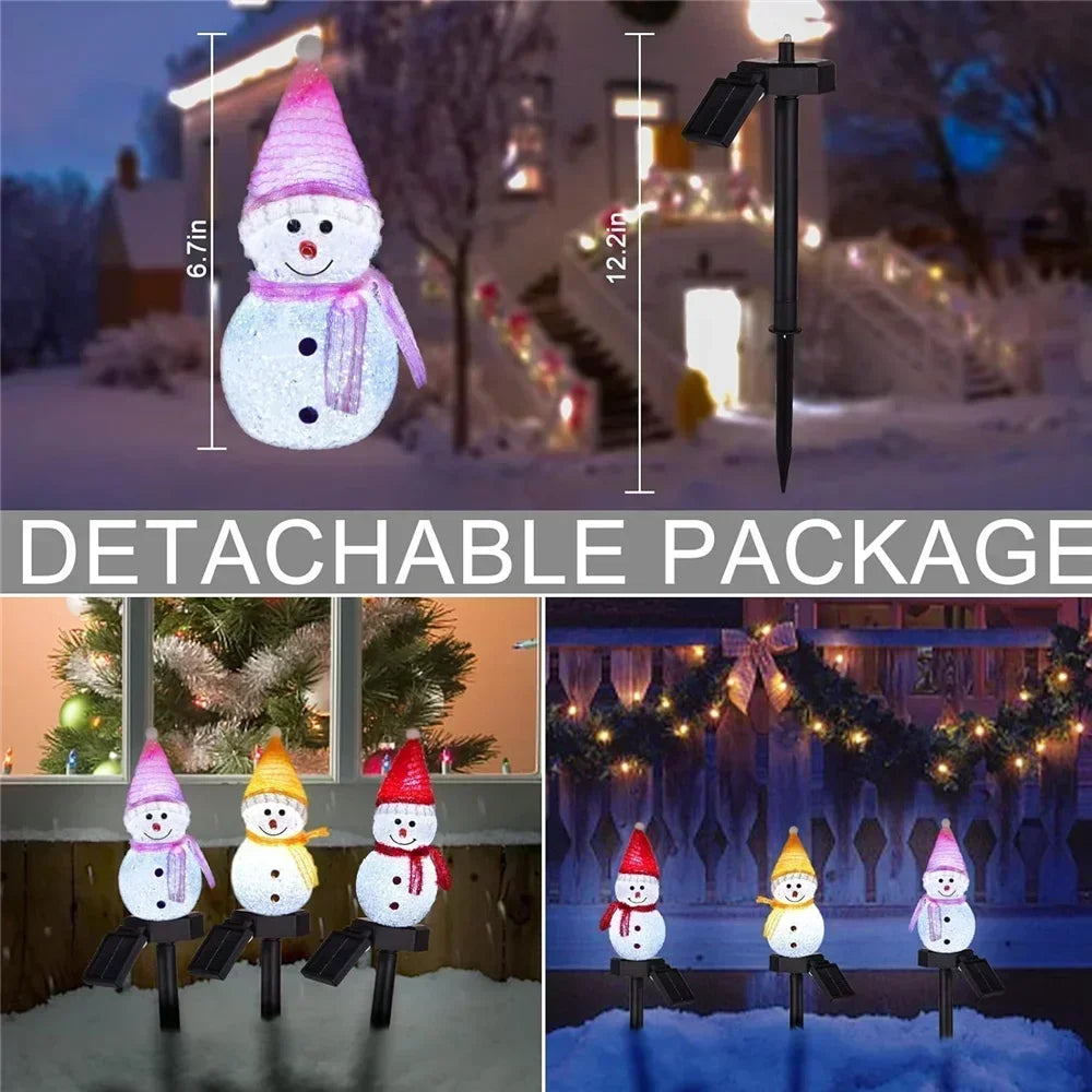 4/1Pcs Christmas Solar Power Snowman Light Outdoor Waterproof Lawn Lamps Garden Led Garland Yard Fence Light for Holiday Decor