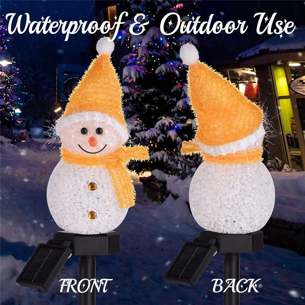 4/1Pcs Christmas Solar Power Snowman Light Outdoor Waterproof Lawn Lamps Garden Led Garland Yard Fence Light for Holiday Decor