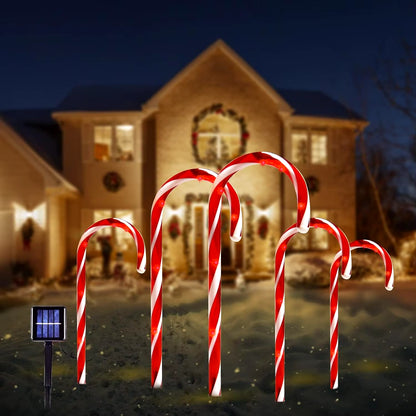 5PC Christmas Fawn Solar Stake Lights Waterproof Landscape Christmas Lights Pathway Christmas Decorations LED Lights Lawn 542