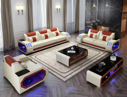 1+2+3 Full Set Genuine Leather Sofa Set Living Room Furniture Leather Sofa Furniture Sectional Sofa