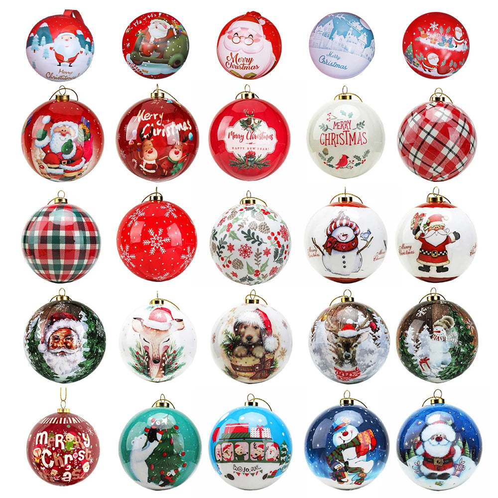 8Cm Christmas Balls Christmas Decoration Home Decoration Accessories Gift Christmas Ornaments Snowman Decor Christmas 2023 News