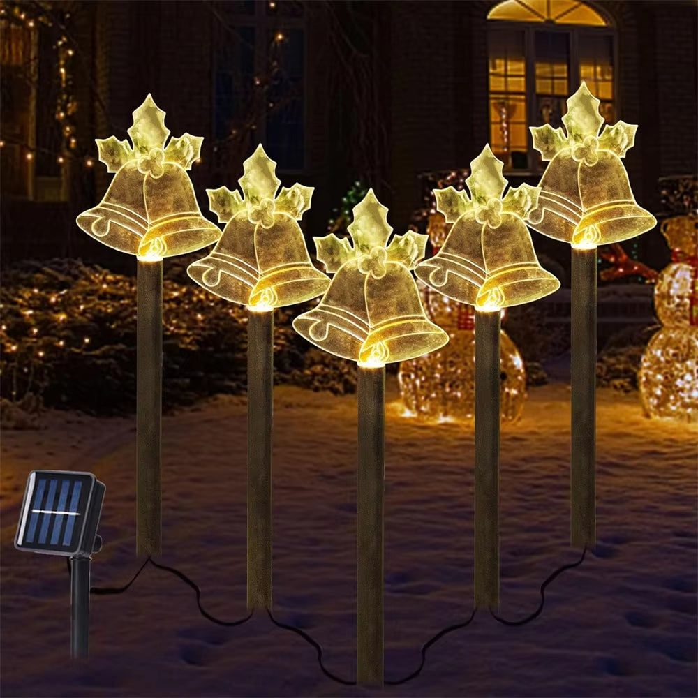 5PC Christmas Fawn Solar Stake Lights Waterproof Landscape Christmas Lights Pathway Christmas Decorations LED Lights Lawn 542