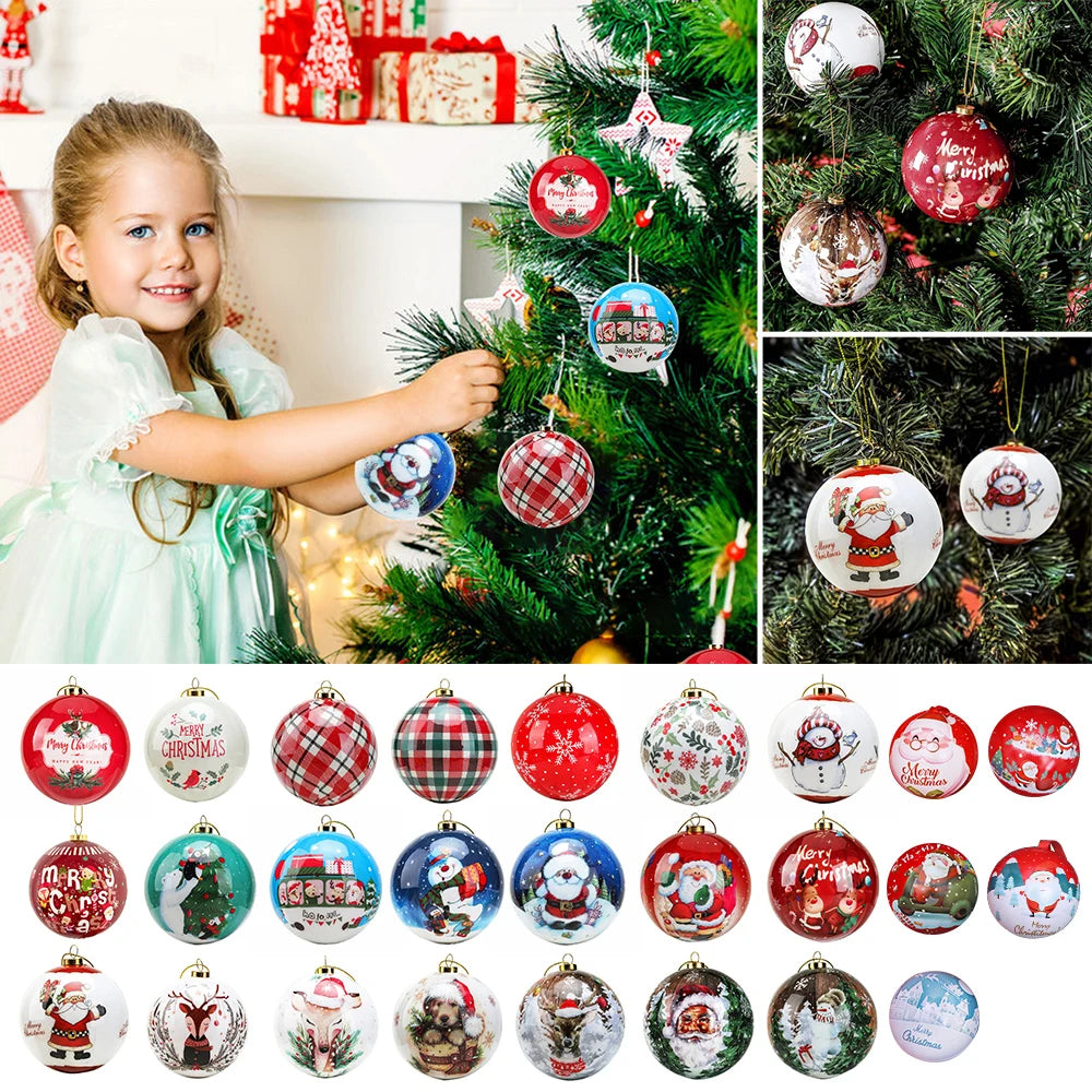 8Cm Christmas Balls Christmas Decoration Home Decoration Accessories Gift Christmas Ornaments Snowman Decor Christmas 2023 News